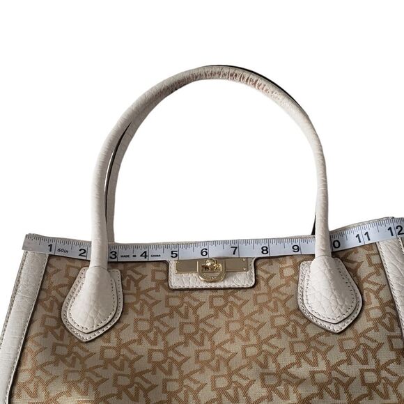 DKNY Logo Print Canvas & Leather Trimming Handbag - Picture 11 of 15